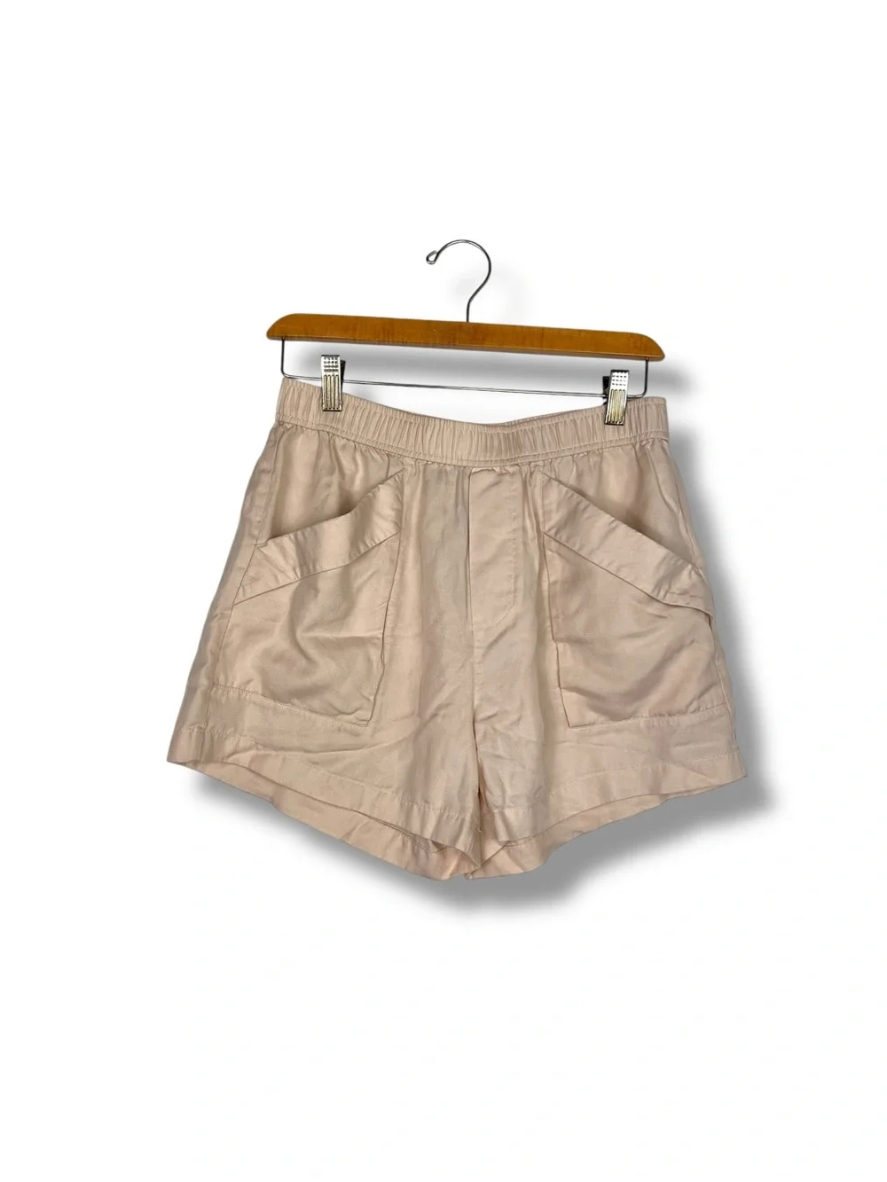 Vuori Shorts Womens S Trestles Twill Pull On Lyocell Linen Sand Dollar Pockets